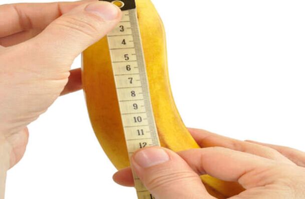Μέτρηση πέους πριν από τη μεγέθυνση χρησιμοποιώντας μια μπανάνα ως παράδειγμα
